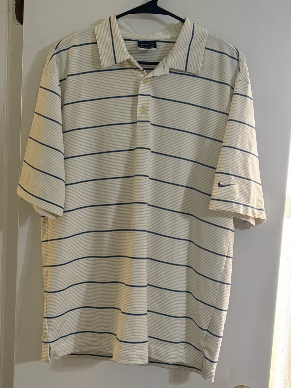 Y2K Label Nike Golf Polo with Navy Thin Stripes